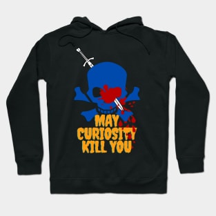 skull with a sword pierced with blood and a phrase Hoodie